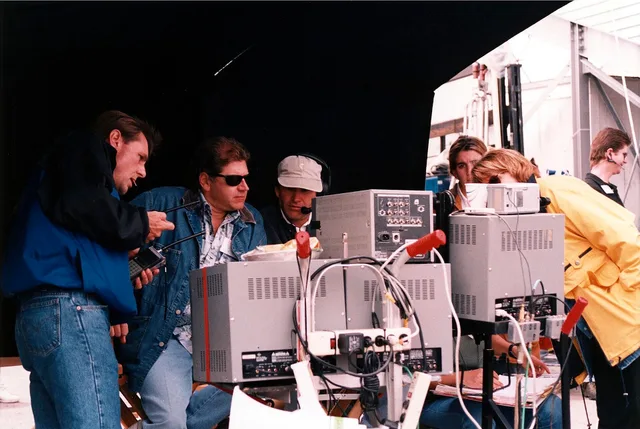 From left, Bruce Moriarty, first assistant director; Robert Zemeckis, director/producer; Don Burgess, director of photography; and other Warner Bros. crew members oversee the filming of scenes for the movie "Contact" at Kennedy Space Center's Launch Complex 39 Press Site on January 29. The screenpla. How to brief a video production agency for UK product launches